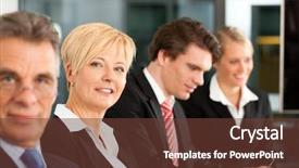  Presentation with business leaders - Beautiful PPT theme featuring leaders mentors - business - team backdrop and a tawny brown colored foreground