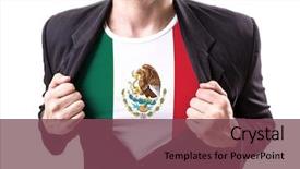  Presentation with stretching - Beautiful presentation theme featuring leaders national - businessman stretching suit with mexican backdrop and a violet colored foreground