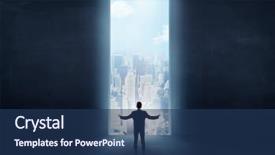  Presentation with businessman standing on maze - Cool new slides with leaders open doors - businessman standing in front backdrop and a ocean colored foreground