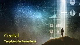  Presentation with street light view - Slides having leaders open doors - rear view of businesswoman standing background and a tawny brown colored foreground