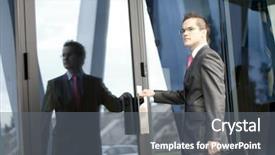  Presentation with modern medicine cardiology concept mixed - PPT theme featuring leaders open doors - young businessman over modern background background and a gray colored foreground