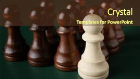  Presentation with chess pieces - Presentation design with boss vs leader concept chess background and a tawny brown colored foreground