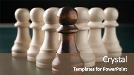  Presentation with chess pieces - Presentation theme consisting of boss vs leader concept chess background and a coral colored foreground