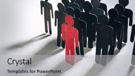  Presentation with leader - Slide set with boss vs leader concept crowd background and a light gray colored foreground