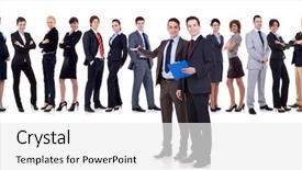  Presentation with leaders - Amazing slide deck having leaders welcoming to their team backdrop and a white colored foreground