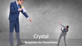  Presentation with employee - Slide deck having leadership - bad angry boss shouting background and a gray colored foreground