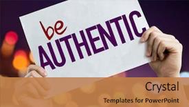  Presentation with night - Theme with leadership - be authentic placard with night background and a coral colored foreground