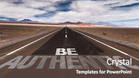  Presentation with desert - PPT theme consisting of leadership - be authentic written on desert background and a tawny brown colored foreground