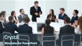  Presentation with academic - Amazing theme having business negotiations at the round backdrop and a tawny brown colored foreground