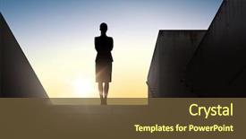  Presentation with business people silhouette - Theme enhanced with leadership - business success achievement and people background and a tawny brown colored foreground