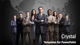  Presentation with leadership - Cool new theme with leadership - businessmen standing in front backdrop and a dark gray colored foreground