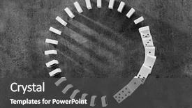  Presentation with circle - PPT layouts with leadership - circle of dominoes standing background and a dark gray colored foreground