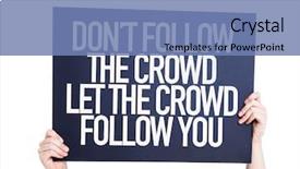  Presentation with baby follow up - Slide deck enhanced with thought leadership - don't follow the crowd let background and a teal colored foreground