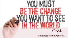  Presentation with leadership change - Presentation enhanced with leadership - hand with marker writing you background and a lemonade colored foreground