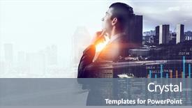  Presentation with thinking - Audience pleasing PPT theme consisting of leadership - he is thinking ahead mixed backdrop and a ocean colored foreground