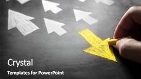  Presentation with chalk - Audience pleasing PPT theme consisting of leadership - individuality chalk arrow going backdrop and a dark gray colored foreground