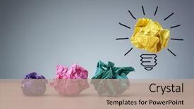  Presentation with inspiration - Colorful theme enhanced with leadership - inspiration concept crumpled paper light backdrop and a coral colored foreground