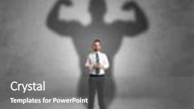  Presentation with powerful - Presentation theme having good evil - lovely serious businessman standing background and a gray colored foreground