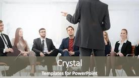  Presentation with leadership team - Slides consisting of leadership - member of the business team background and a gray colored foreground