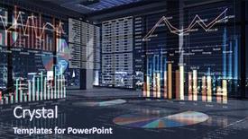  Presentation with office - Colorful presentation theme enhanced with leadership - office interior with graphs backdrop and a tawny brown colored foreground