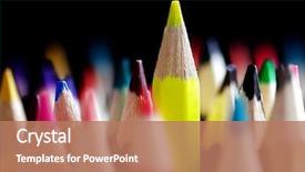  Presentation with colored pencils - Slides with leadership - standing out from the crowd background and a coral colored foreground