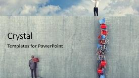  Presentation with problem solution - Slide deck having leadership - successful man found smart solution background and a light gray colored foreground