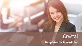  Presentation with successful - Slide deck featuring leadership - successful young business woman background and a violet colored foreground