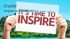  Presentation with inspire - Amazing PPT layouts having heart leadership - it's time to inspire card backdrop and a cyan colored foreground