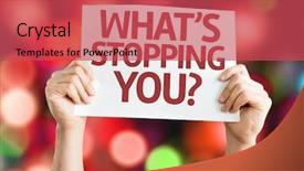  Presentation with colorful fancy carp fish koi - PPT layouts featuring thought leadership - what's stopping you card background and a red colored foreground