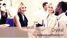  Presentation with conference - Colorful slides enhanced with leadership 29 - business executives interacting with each backdrop and a lemonade colored foreground