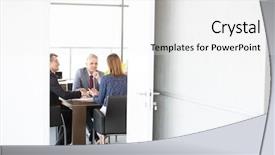  Presentation with office room - Cool new presentation theme with leadership 29 - businessmen and businesswoman in board backdrop and a white colored foreground