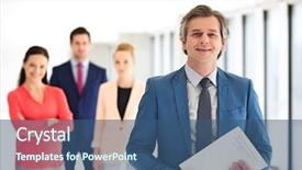  Presentation with forensic science document examination - Beautiful PPT theme featuring leadership 29 - portrait of confident businessman holding backdrop and a ocean colored foreground