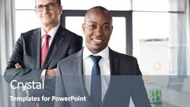  Presentation with colleague farewell goodbye - Amazing PPT theme having leadership 29 - portrait of confident businessman backdrop and a gray colored foreground