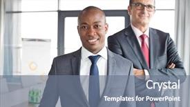  Presentation with confident - Presentation featuring leadership 29 - portrait of confident businessman background and a gray colored foreground