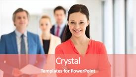  Presentation with team - Theme consisting of leadership 29 - portrait of confident businesswoman background and a coral colored foreground
