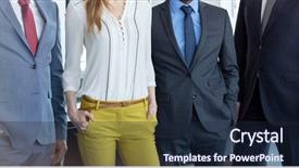  Presentation with five business people standing together and smiling - Amazing slide deck having leadership 29 - portrait of multi-ethnic business people backdrop and a wine colored foreground