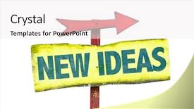  Presentation with new ideas - PPT theme with leadership art science - new ideas sign isolated background and a  colored foreground