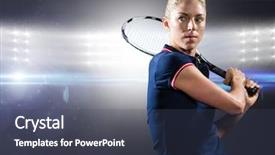  Presentation with professional tennis player athlete man - Beautiful slides featuring leadership athlete - digital composite of tennis player backdrop and a ocean colored foreground