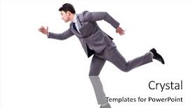  Presentation with way forward agriculture - Slides featuring leadership athlete - young businessman running forward isolated background and a white colored foreground