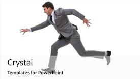  Presentation with way forward paddy - Theme featuring leadership athlete - young businessman running forward isolated background and a white colored foreground
