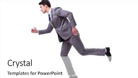  Presentation with forward - Audience pleasing PPT layouts consisting of leadership athlete - young businessman running forward isolated backdrop and a white colored foreground