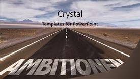  Presentation with lonely desert road - Audience pleasing PPT theme consisting of leadership attributes - ambitions in german written backdrop and a light gray colored foreground