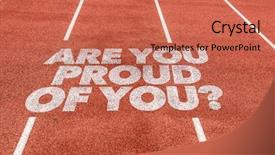  Presentation with college running track hurdle - Presentation having leadership certificates - are you proud of you background and a  colored foreground