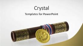  Presentation with certificate - Presentation theme having leadership certificates - certificate and golden medal background and a white colored foreground