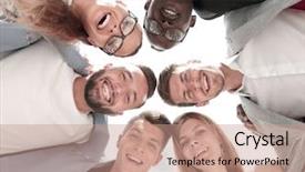  Presentation with successful - Amazing slide set having leadership circle - bottom view group of successful backdrop and a coral colored foreground