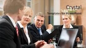  Presentation with meeting - PPT layouts having leadership coach - business - meeting background and a coral colored foreground