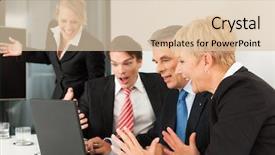  Presentation with team leadership - PPT theme having leadership coach - business - team meeting background and a  colored foreground