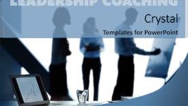  Presentation with coaching - Slide set with leadership coaching concept background and a light blue colored foreground