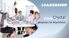  Presentation with coaching - Cool new PPT layouts with leadership coaching concept backdrop and a sky blue colored foreground