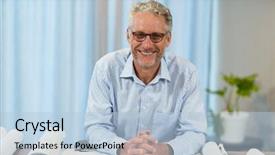  Presentation with blueprint - PPT theme having leadership compass - portrait of man with blueprint background and a  colored foreground